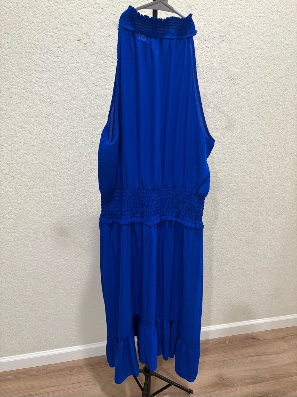 CeCe Royal Blue Halter Ruffle Hem Dress - Picture 6 of 9